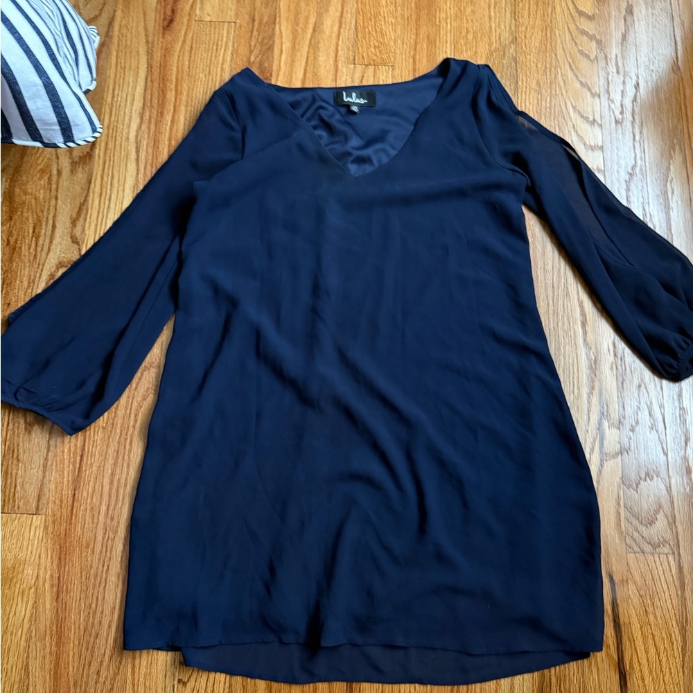 Lulu's Navy V-Neck Dress